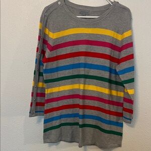 Joseph A striped colorful sweater size XL NWT